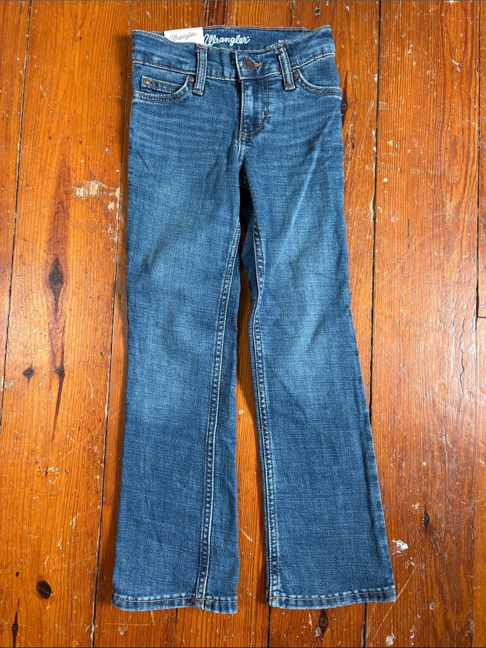NWT Wrangler Kids Medium Blue Flare Jeans size 6 Slim Bootcut